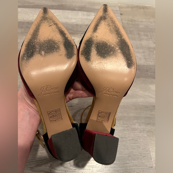 J. Crew Multicolor Colorblock Pointed Toe Block Heel Pump Comfortable Size 7 - Picture 8 of 8